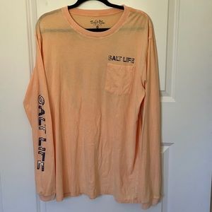 Salt Life Sun Faded Peach LS Tee Large